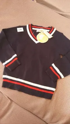 新品未使用タグ付きvネックニットカーディガンセーターネイビー紺