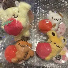 お顔厳選 ポムポムプリン いちごフレンズシリーズ ボアマスコット 5点