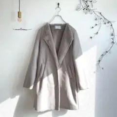 12N001【レイカズン】(F)フェイクムートンコート ガウン風コート グレー