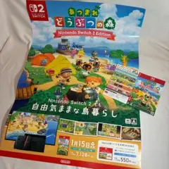 2点 ポスター あつまれ どうぶつの森 Switch2 ダミージャケット 販促