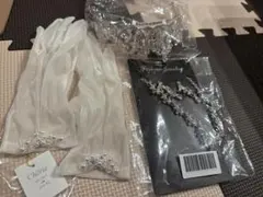 結婚式　花嫁　グローブ　ティアラ　ウェディングアクセサリーセット