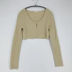 GU ジーユー ベージュ クロップド長袖カーディガン Mサイズ