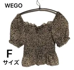 (SM03-14) WEGO レオパード柄 シャーリング パフスリーブ Fのサムネイル