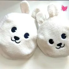 【GWセール】ジャックバニー うさぎポーチ 白 新品 もこもこ 2個