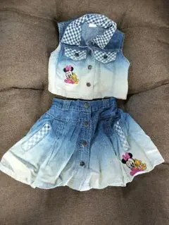 ミニーちゃん デニムベスト＆スカート 即購入可