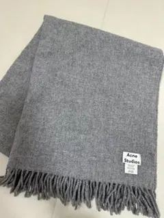 Acne Studios グレー マフラー フリンジ付き - メルカリ