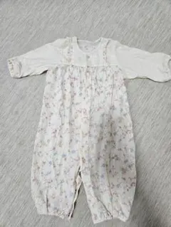 赤ちゃんの城 花柄コットンロンパース