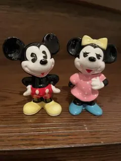 ミッキーミニー陶器置物 昭和レトロ東京ディズニーランドミッキー