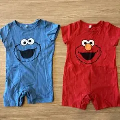 クッキーモンスター&エルモロンパースセット80