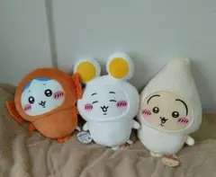 【未使用】ちいかわ カレーのお供たち BIGぬいぐるみ3体コンプセットのサムネイル