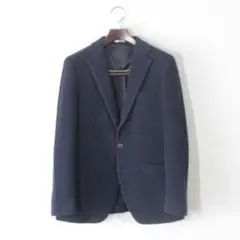 【美品】スーツセレクト ジャケット A6 メンズ L ネイビー 紺 ツイード
