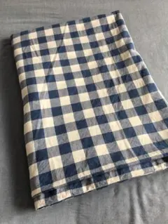無印良品　ネイビーチェック掛け布団カバー 150x210cm