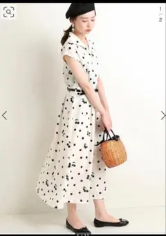 Iéna sese チェリー柄ブラウスandスカート