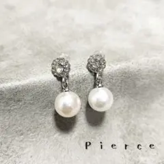 パール ピアス 揺れる ビジュー 上品 フォーマル 結婚式 普段使い