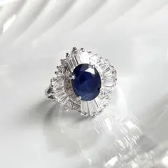 天然サファイア 2.10ct 取り巻き ヘイローデザイン リング - メルカリ