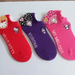 サンリオキャラクターソックス3足セットキティ、クロミ、マイメロ