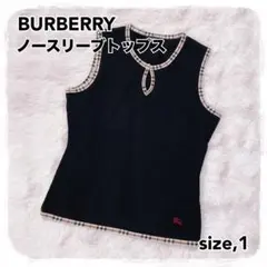 BURBERRY ノースリーブトップス ノバチェック ブラック 1のサムネイル