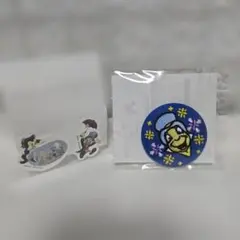 ディズニー　セガラッキーくじ　ピノキオ　刺繍缶バッジ　ステッカー　ジミニー