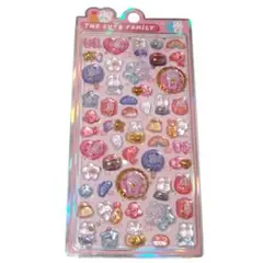 【ピンク/うさぎ】立体　ぷっくり　シール　硬いタイプ