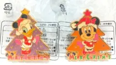 ディズニー ミニーちゃん デイジー ピンバッジ バッジ クリスマス 【当時品】