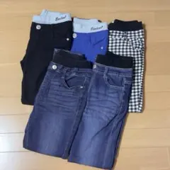 子供用 長ズボン5本セット 黒 青 キッズ デニム 140cm 150cm