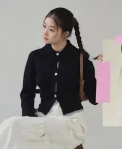 GIUNON ヘムカラーポロニット ブラック