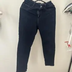 ダークブルー スキニーデニム ゴムウエスト