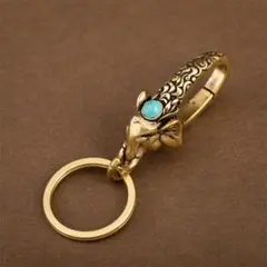 キーホルダー　キーリング　カラビナ　真鍮　フック　象　ビンテージ　レトロ