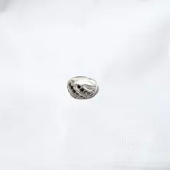 【vintage/SILVER 925】~90sストーン付きスパイラルリング