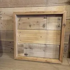 木製シンプルフォトフレーム 正方形　古材