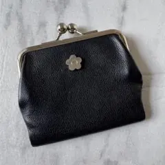 現行✨美品✨マリークワント フレンチシームガマ口 ウォレット ブラック 本革のサムネイル