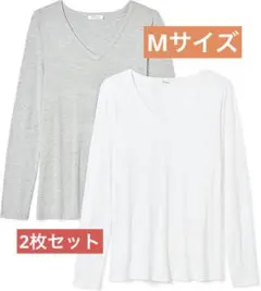 ⭐️マルチパックTシャツ ジャージー素材 Vネック 長袖 (2枚セット)