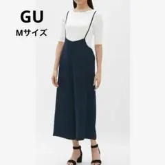 GU サロペットワイドパンツ ブラック Mサイズ
