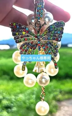 やっちゃん様専用　❀虹蝶キーホルダー❀