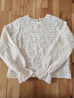 フリーズマート　アイボリー レース フリル 長袖シャツ