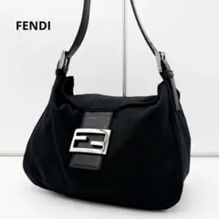 FENDI マンマバケット ワンショルダーバッグ ジャージ 肩掛け可 ブラック