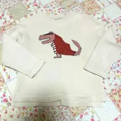 petit main プティマイン　恐竜　トレーナー 白　100cm