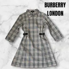 バーバリー ロンドン ノバチェック ジップ ギャザー ワンピース 140