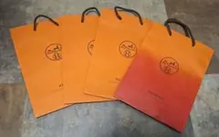 限定版含む HERMES ショップ袋 4枚セット オレンジと赤のグラデーション