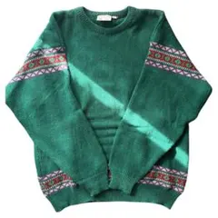 グリーン ニットセーター　古着