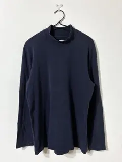 ANATOMICA アナトミカ モックネック 長袖 Tシャツ ロンT 無地 紺