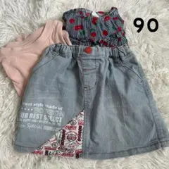 キムラタン　女の子ベビー服　デニムスカート　90 おまけトップス付きのサムネイル