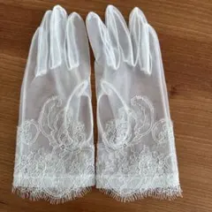 【美品】Cherie ウエディンググローブ ショート丈／ブライダル 新婦手袋