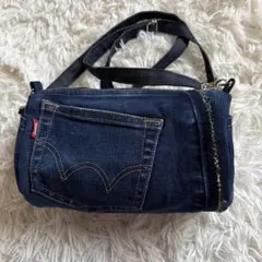 デニムリメイク ショルダーバッグ ポシェット ハンドメイド 古着リメイクのサムネイル