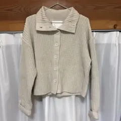MOUSSY ベージュ ボタン付きカーディガン