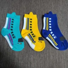 【3足セット】キッズ靴下 新幹線　13―18cm　みみ付きくつした　はくラボ