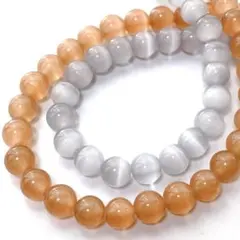 bm664/人工石◇キャッツアイ　約8mm 2連