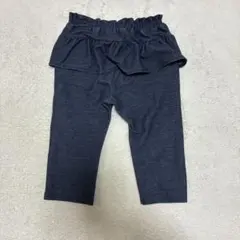 美品　ミキハウスホットビスケッツ　80cm デニム風レギンスパンツ　フリル
