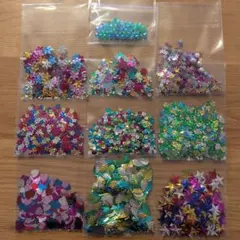 多色スパンコールとビーズ10種セット