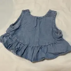 ZARA デニム風フリルトップス 9-12ヶ月